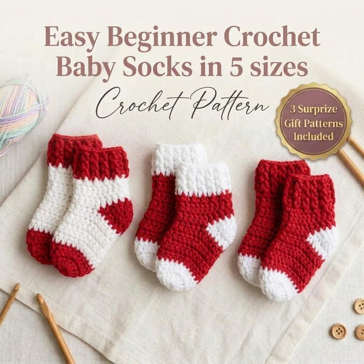 Easy Beginner Baby Socks Crochet Pattern