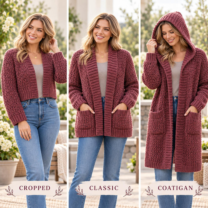 Beginner 36 Style Cardigan Crochet Pattern