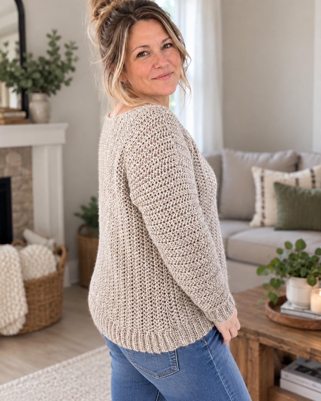 Frostwood Herringbone Pullover Crochet Pattern