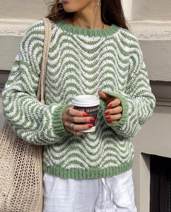 Oversized Wavy Striped Sweater Crochet Pattern