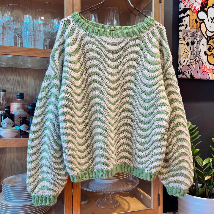 Oversized Wavy Striped Sweater Crochet Pattern