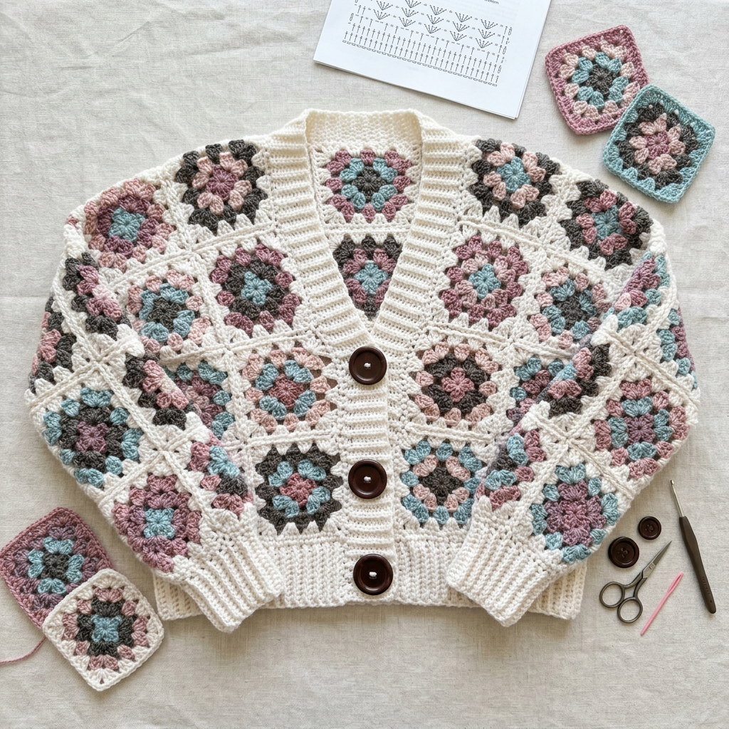 Blake Granny Square Cardigan Crochet Pattern