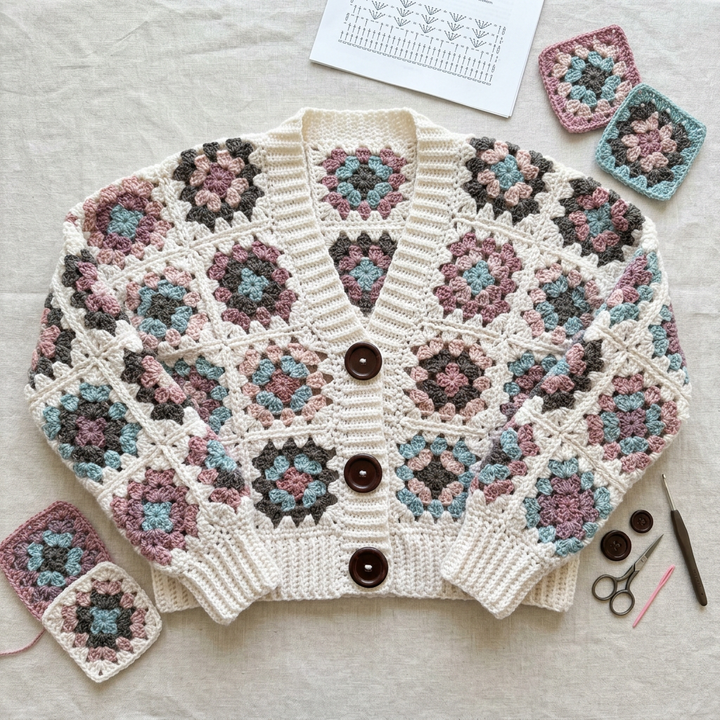 Blake Granny Square Cardigan Crochet Pattern