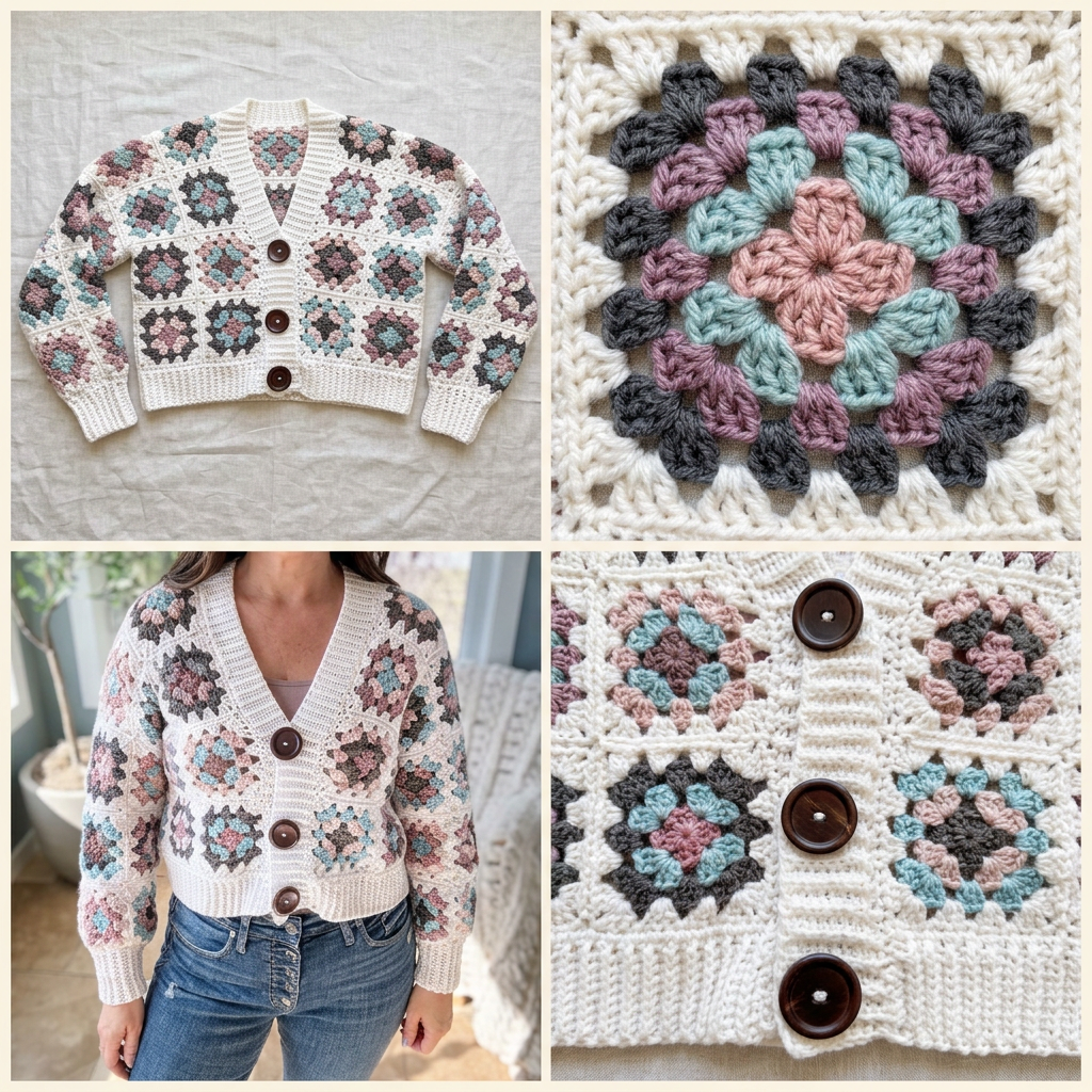 Blake Granny Square Cardigan Crochet Pattern