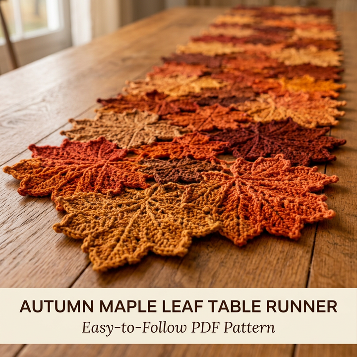 Autumn Maple Leaf Table Runner Crochet Pattern