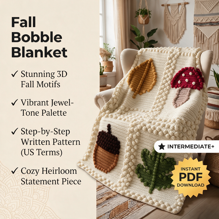 4 in 1 Autumn Fall Blanket Crochet Pattern