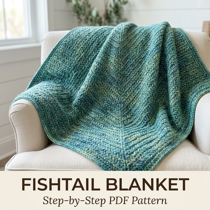 Easy Fishtail Beginner Blanket Crochet Pattern