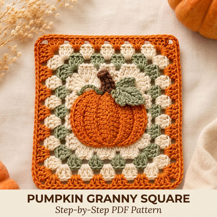 Pumpkin Granny Square Crochet Pattern