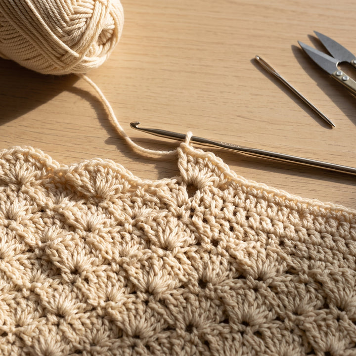 Easy Textured Shell Stitch Blanket Crochet Pattern