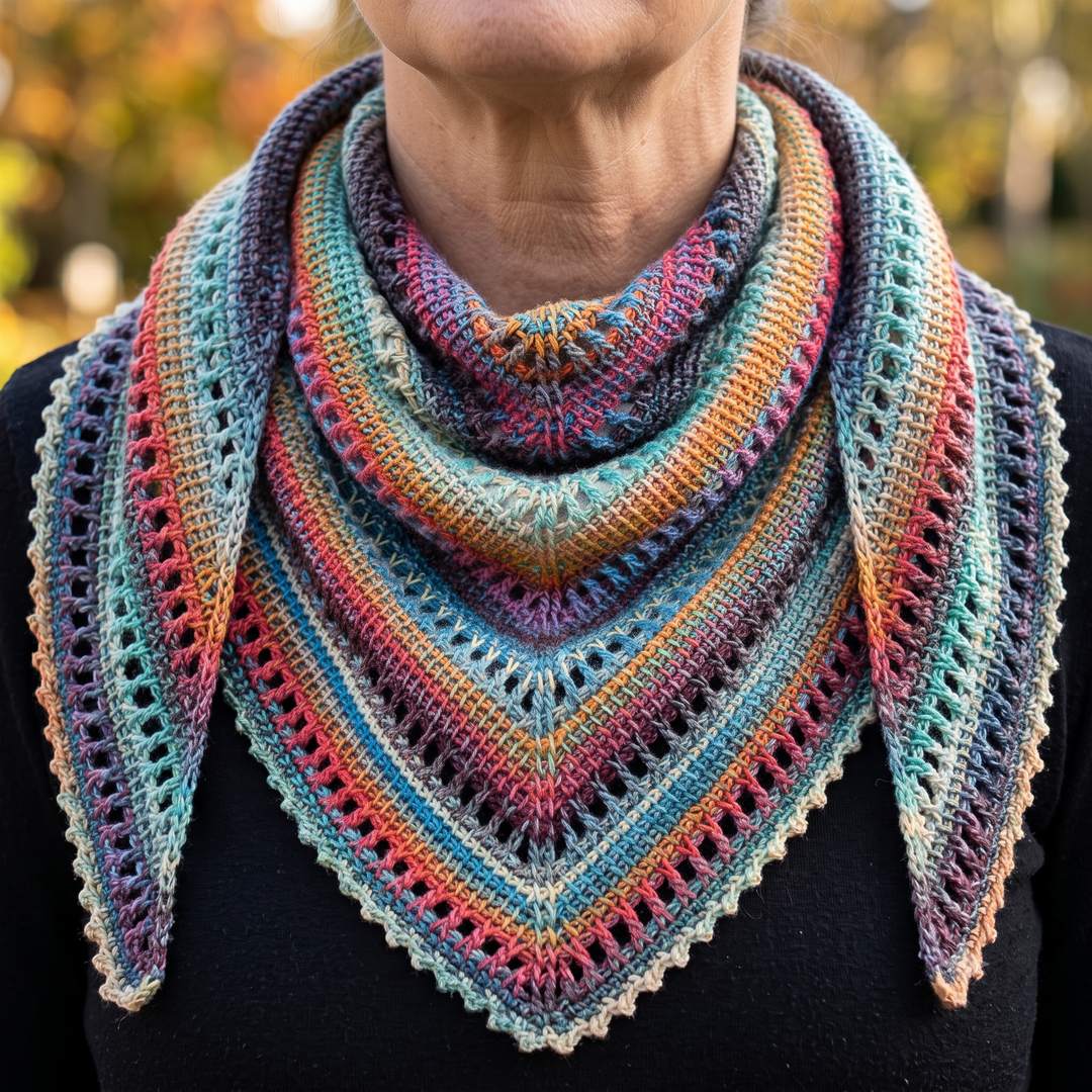 Crochet Shawl Pattern PDF, Boho Triangle Scarf Pattern, Lacy Wrap Crochet Pattern, Intermediate Crochet Instant Download